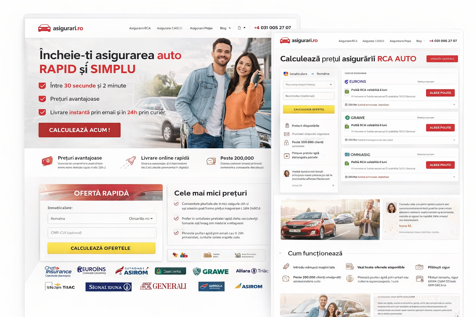 Asigurari.ro - website ofertare RCA